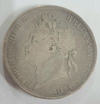 George IIII 1821 silver crown, approx 28 grams