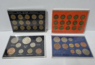 Sets of QEII and George 6th Threepences and two other GB coin sets (4)