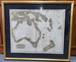 Hand-coloured 1814 map of NEW HOLLAND (Australia) for Thomsons new general atlas, in modern gilt