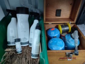 A BMW car care kit and a selection of camping items (Qty)