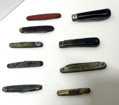 Collection of various penknives (9)