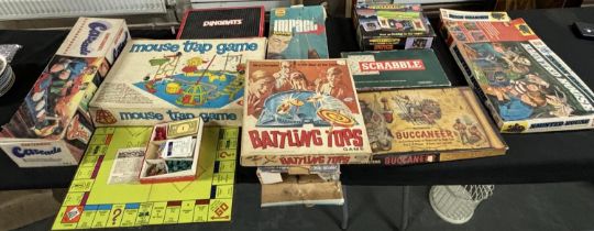 Collection of old games, Haunted house, Battling tops and Possibly one of the first monoploy