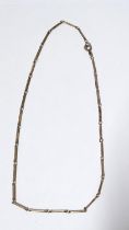 Ladies unusual 9ct yellow gold long linked choker chain, 5.5 grams 36cm long