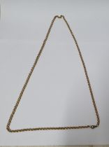 9ct yellow gold gents link chain, 36.5 grams 70cm long