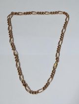 9ct rose gold fancy chain, 14.7 grams 46cm long
