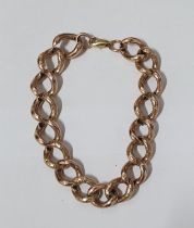 Chunky gents 9ct rose gold link bracelet, 11.7 grams 20cm long
