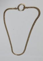 Heavy gold choker chain with large round clasp, 20 grams 40 cm long