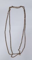 9ct yellow gold ladies double wrap link chain, 38 grams 76cm long