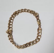 9ct yellow gold heavy link bracelet, 4.6 grams 18cm long