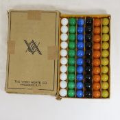 Vintage Vitro Agate 60 Game Marbles in No. 00 Box