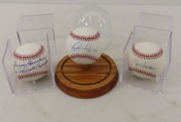3 Autographed Baseballs