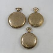 3 Antique Full Hunter Pocket Watch Cases