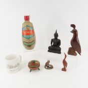 Bird & Buddha figures and misc decoratives