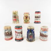 7 Budweiser Steins, Clydesdales
