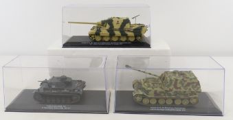 3 1:43 Scale Military tanks in cases
