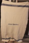 U S NAVY Wool Blanket Blue Lettering Medical Dept