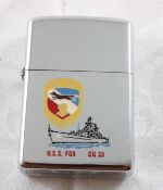 1978 Zippo Lighter USS Fox CG 33 Ship