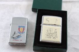 1995 Zippo in Box + 1978 USS Ranger Slim Zippo