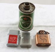 4 Collectible Lighters Carlsberg Beer Can, Camel