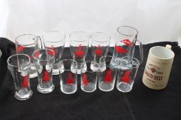 11 Grain Belt Beer Glasses, 1 Pre Pro Stein