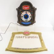 Schmidt Beer Clock & Sign