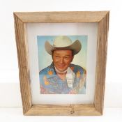 Signed Roy Rogers picture in barn wood frame