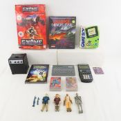 Gnome & Quake games, Star Wars figures, cards