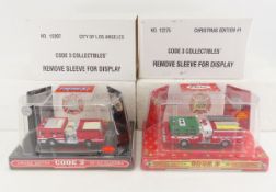 2 New Code 3 Fire Truck Collectibles
