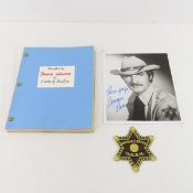 Dennis Weaver Autographed McCLoud script & photo