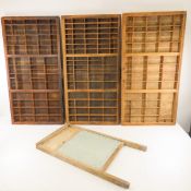 3 Vintage Printers Trays & washboard