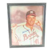 Autographed Eddie Matthews- Braves Photo w/COA