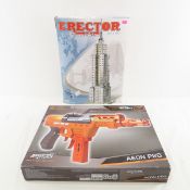 Erector set with box & AF AEONPRO dart gun