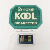 Kool Cigarettes mat, pen and ashtray