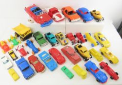 Collection of vintage plastic toy cars