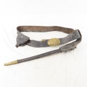 Civil War era leather belt with pouch & frog