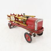 Kingsbury Windup Pressed Steel Ladder Truck