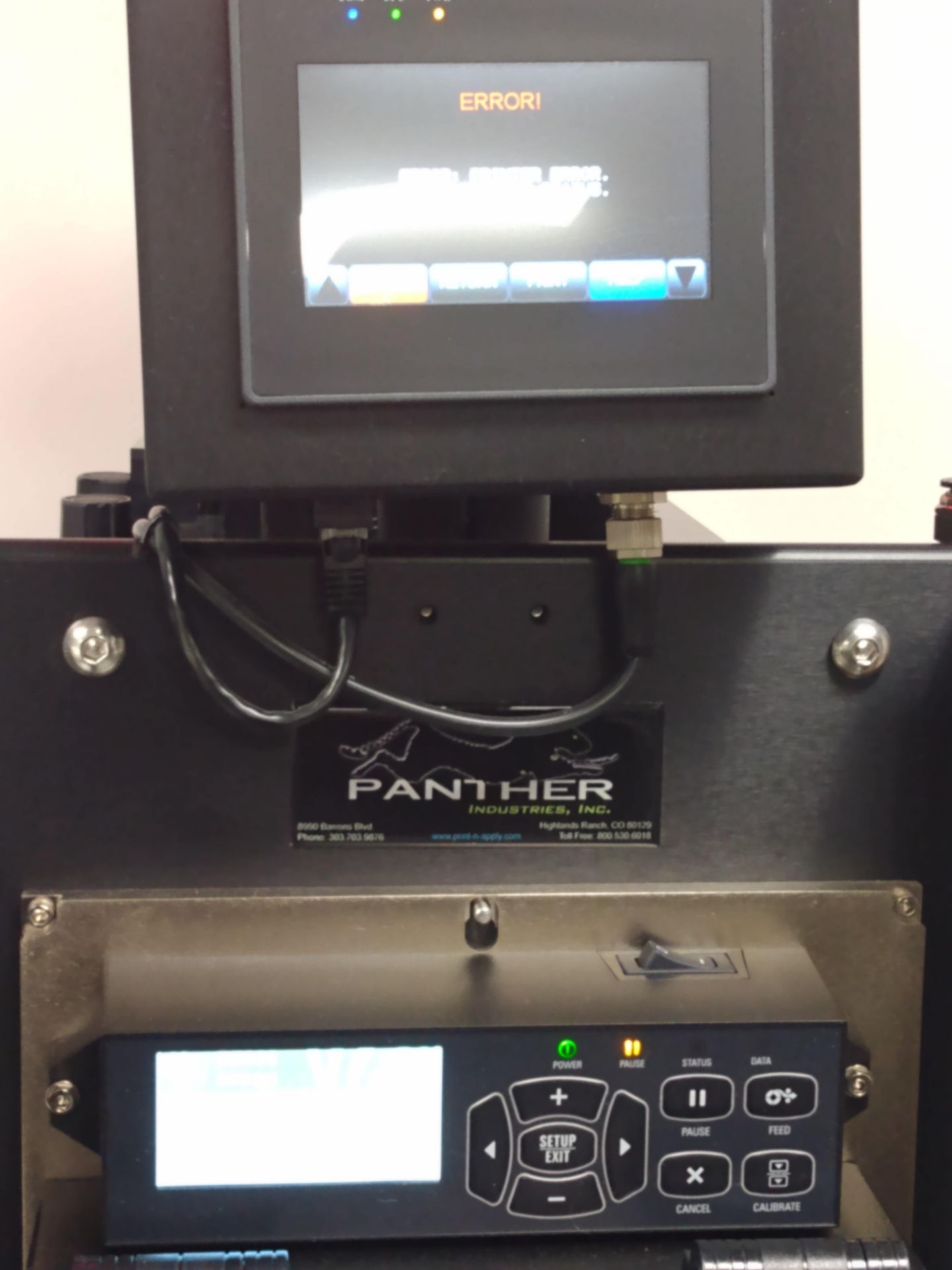 Used Panther P5C Print and Apply Labeling Systems w/ Pouch Feeder. Model Zebra ZE500 - Image 5 of 17