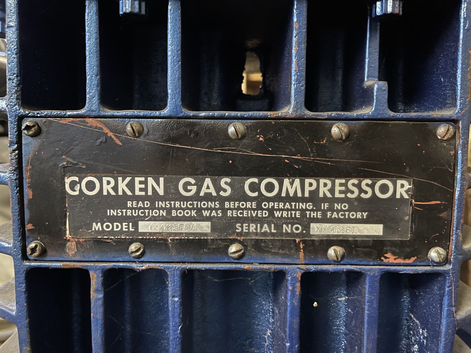 Used Corken Gas Compressor Model 690K3FBA - Image 2 of 2