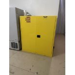 Used 110 Gallon Flammable Drum Storage Cabinet Vertical w/ Manual Doors. Model H-368M