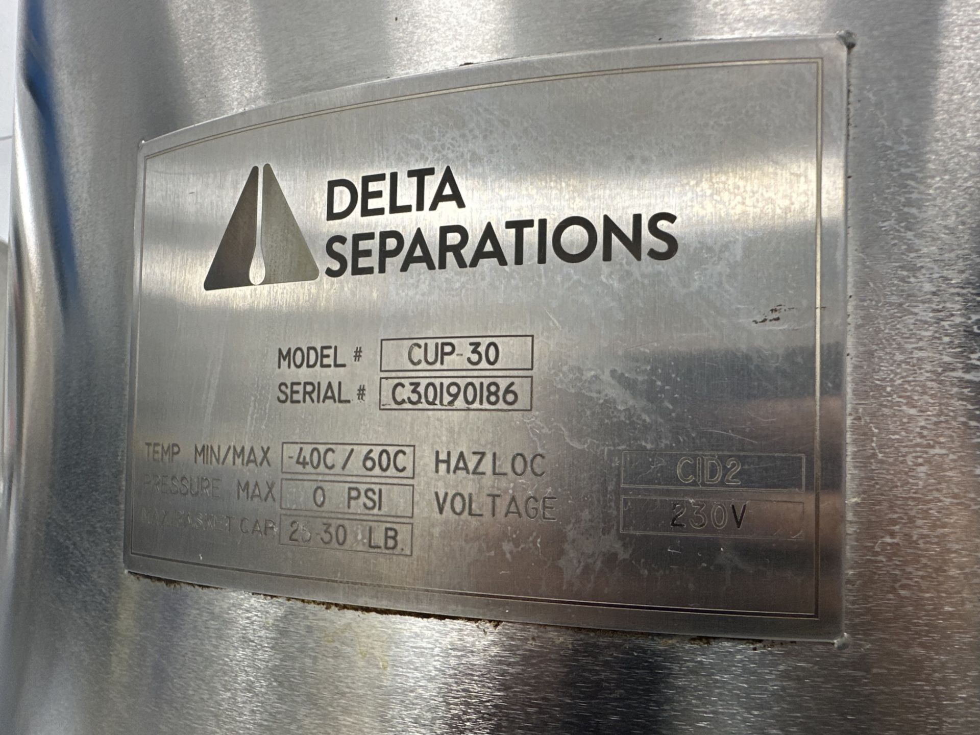 Used- Delta Separations CUP 30 Extraction System. Model CUP 30 V 2.0 w/ Remote Disconnect - Bild 3 aus 14