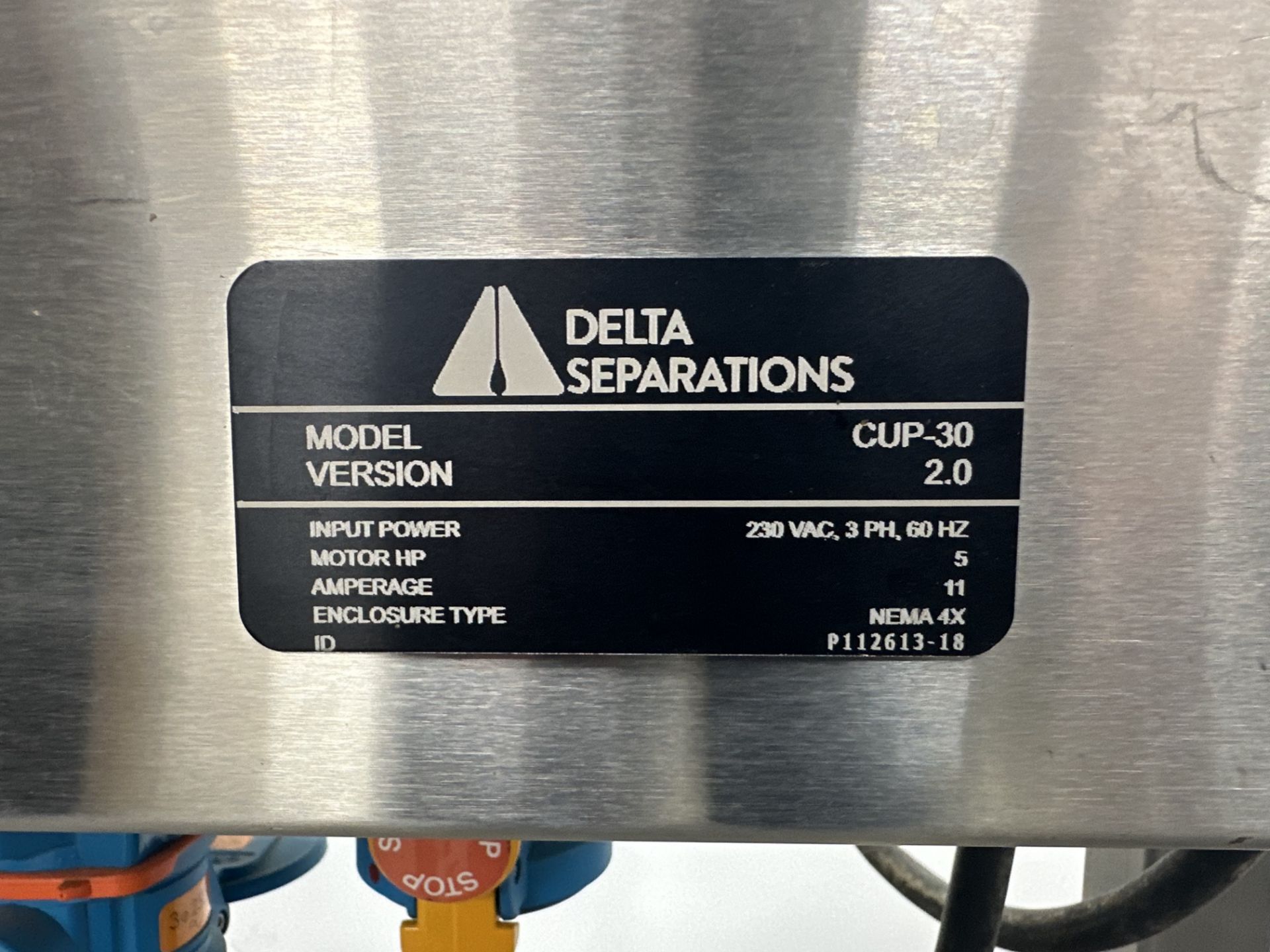 Used- Delta Separations CUP 30 Extraction System. Model CUP 30 V 2.0 w/ Remote Disconnect - Bild 8 aus 14