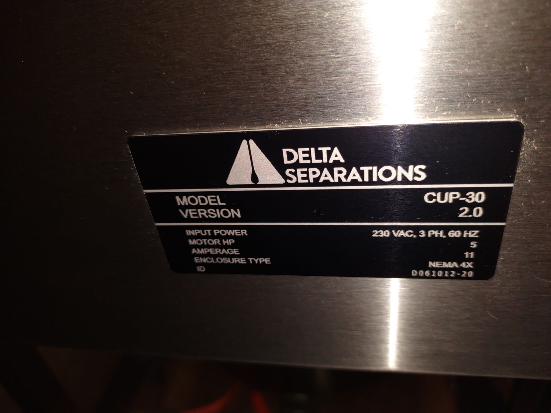 Unused- Delta Separations CUP 30 Extraction System. Model CUP 30 V 2.0 - Image 6 of 8