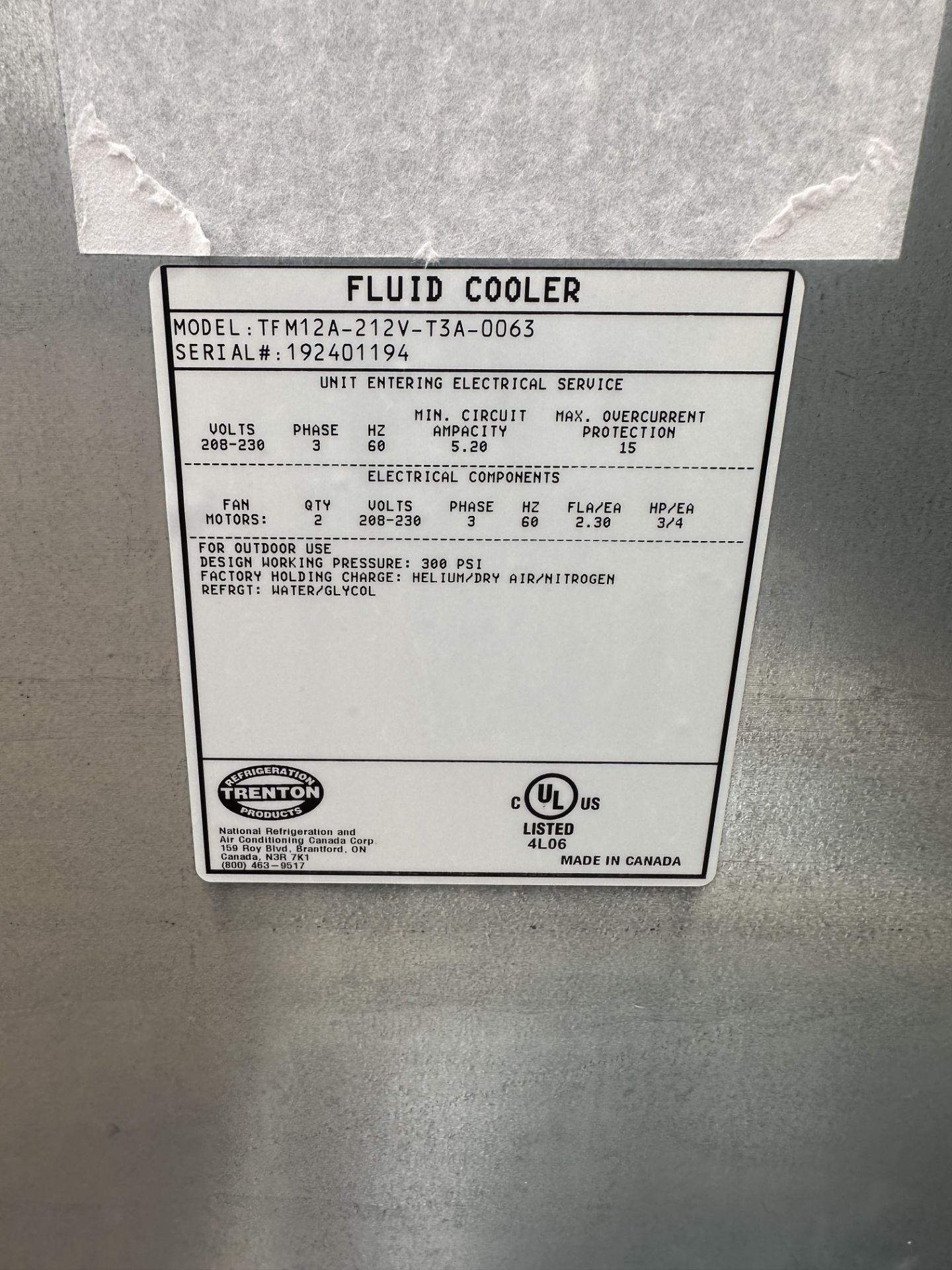 Used Yellowstone C1D1 200LPH Falling Film Evaporator w/ 200k BTU/HR Dry Fluid Cooler & UL Panel - Image 18 of 25
