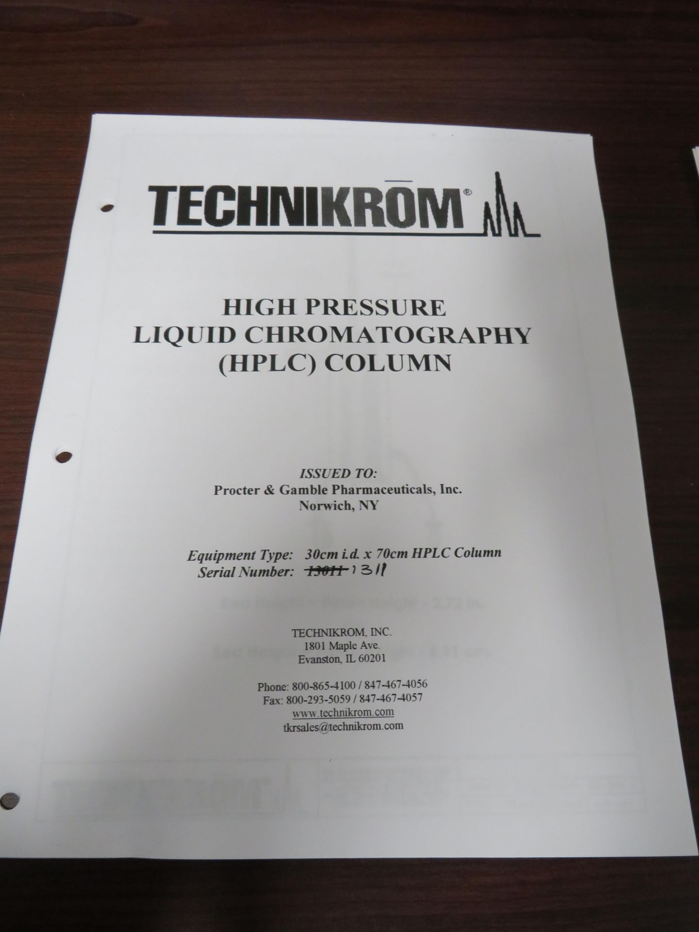 Used Technikrom High Pressure Liquid Chromatography Column HPLC - Image 2 of 4