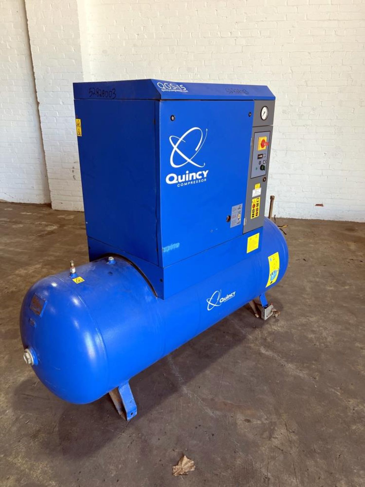 Used- Quincy QGS Rotary Screw Air Compressor, Model QGS-15.
