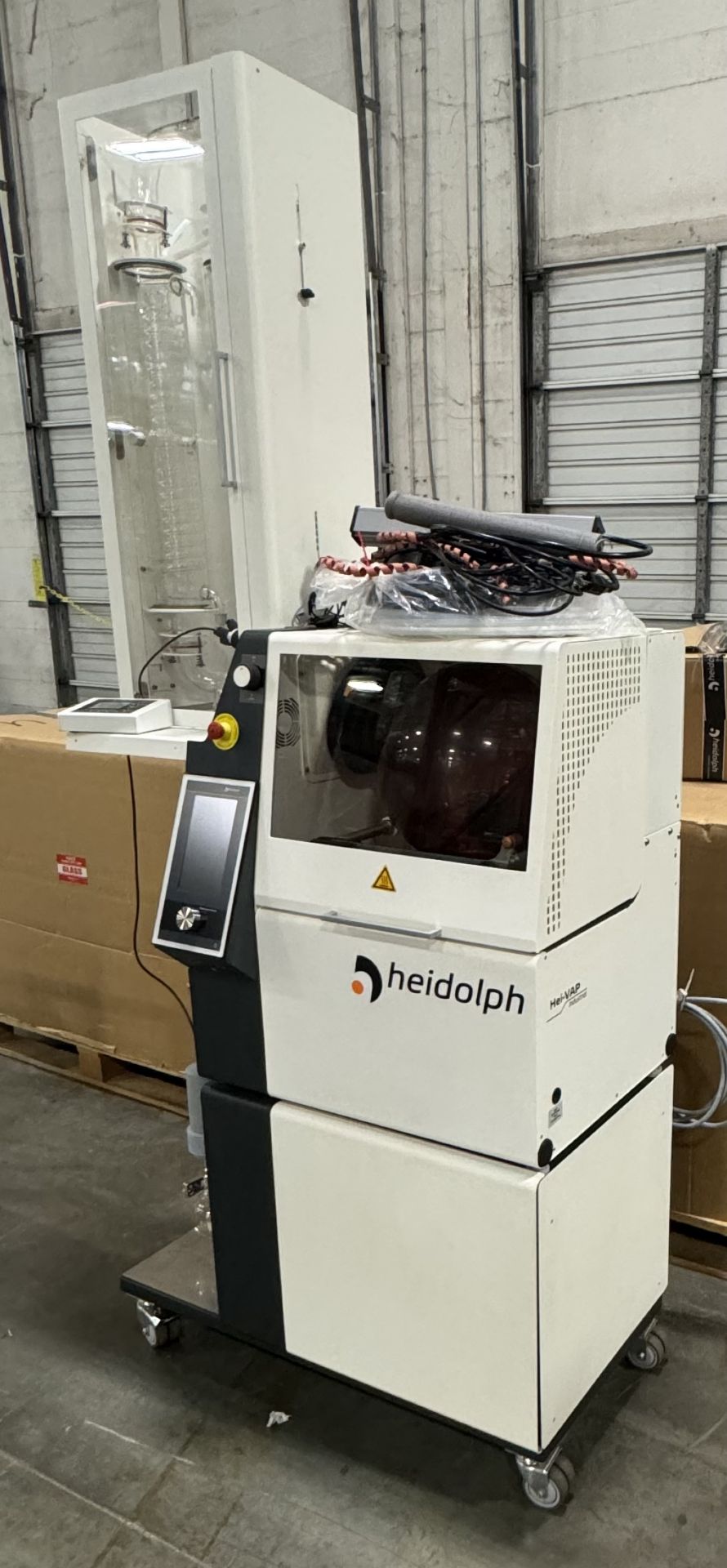 Used Heidolph HEI-VAP w/ RotaVac20 Pump, Chiller, Distimatic w/ residue extraction. Model Industrial