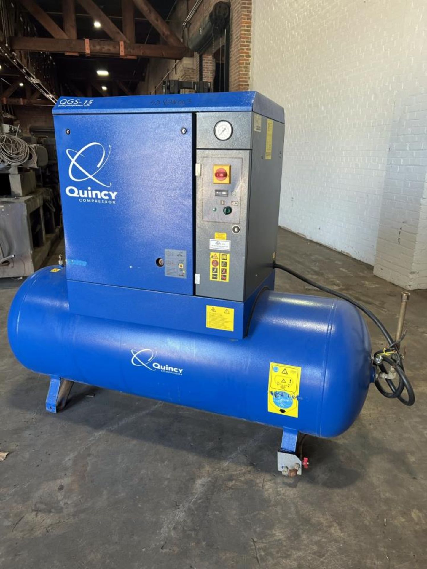 Used- Quincy QGS Rotary Screw Air Compressor, Model QGS-15. - Image 3 of 15