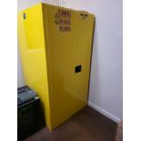 Lot of (2) Used ULINE Flammable Liquid Storafe Cabinets. (1) Model H-3685S & (1) H-1565S-Y.