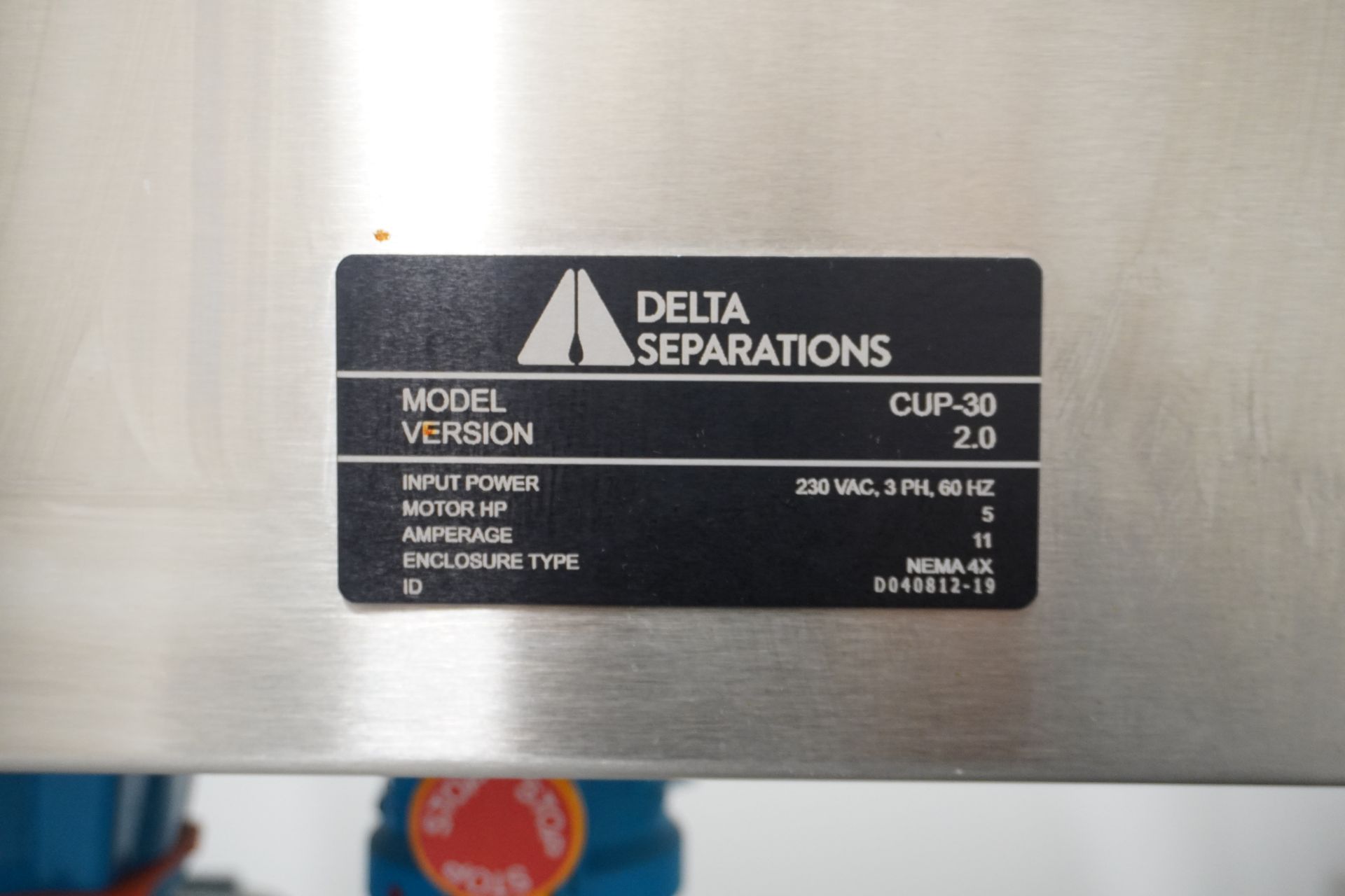 Used- Used Delta Separations CUP 30 Extraction System. Model CUP 30 V 2.0 - Image 6 of 6