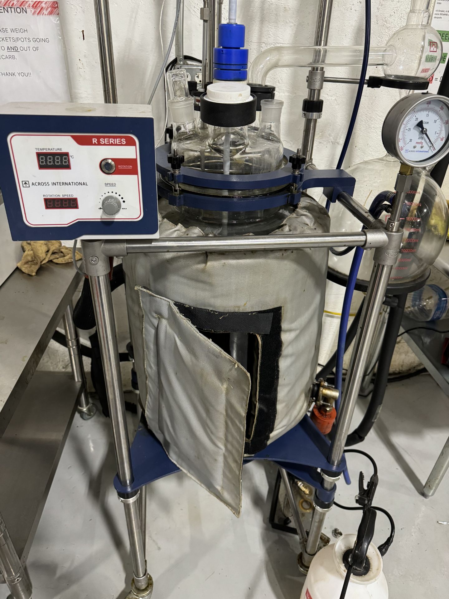 Used Across International 20 Liter Jacketed Glass Reactor. w/ Condenser & Julabo ChillerModel R20. - Image 2 of 13